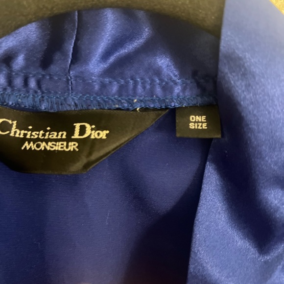Christian Dior blue robe with matching pj bottoms. Robe one size;pants sz S - Picture 6 of 10